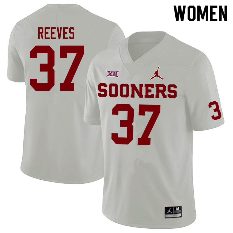 Jordan Brand Women #37 Easton Reeves Oklahoma Sooners College Football Jerseys Sale-White